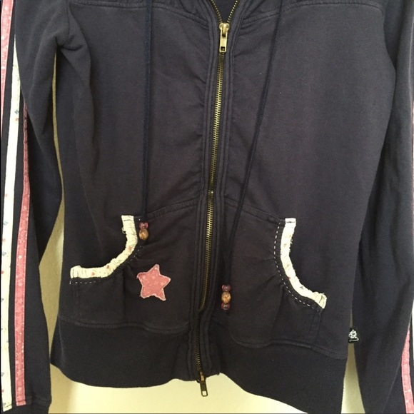 Zip up hoodie with patchwork - Picture 2 of 7